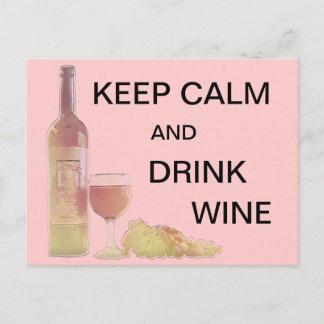 Postal Gráfica de vino de bebida suave