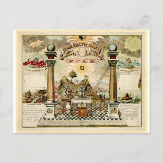 Postal Gráfica emblemática masónica de Freemason