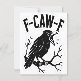 Postal Gráfica F-Caw-F para el arte de Halloween y el ama