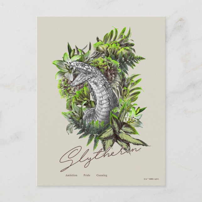 Postal Gráfica floral HARRY POTTER™ SLYTHERIN™ (Anverso)