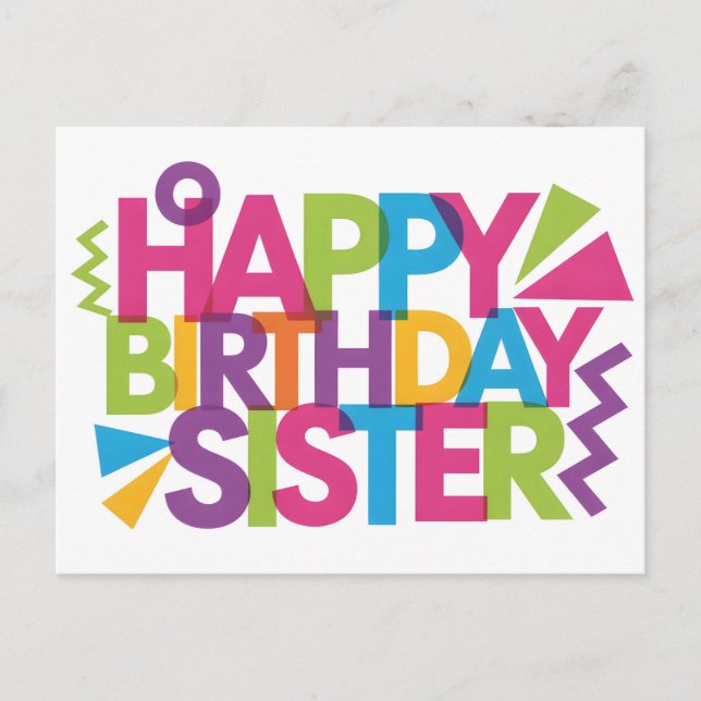 Postal Gráfica moderna y vibrante de "FELIZ CUMPLEAÑOS HE (Anverso)