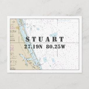 Postal Gráfica naumática Stuart FL Longitud de la latitud