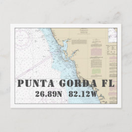 Postal Gráfica náutica FL de Punta Gorda Longitud de lati