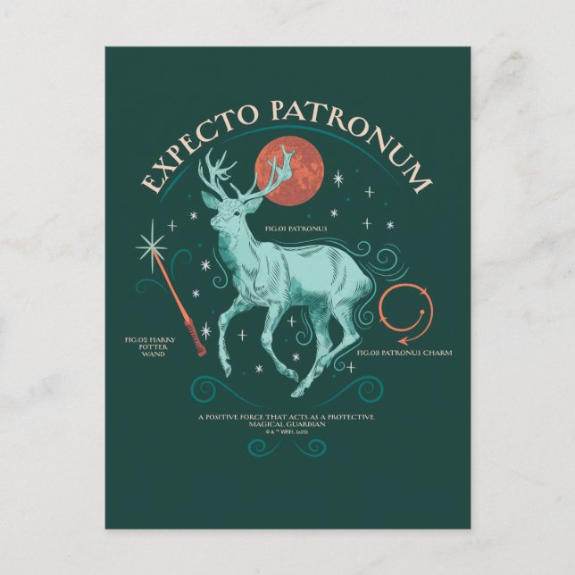 Postal Gráfica Stag Expecto Patronum (Anverso)
