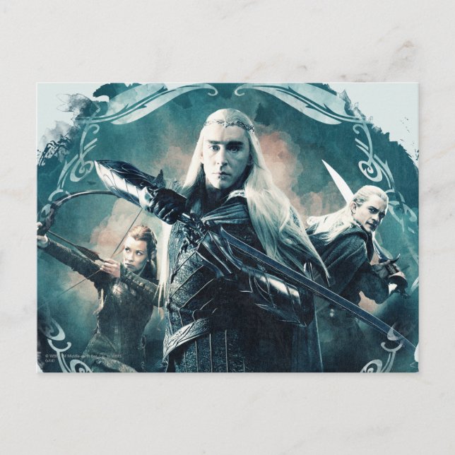 Postal Gráfica Thranduil, TAURIEL™ y LEGOLAS GREENLEAF™ (Anverso)