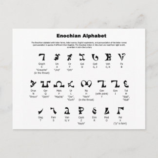 Postal Gráfico alfabético de Enochian
