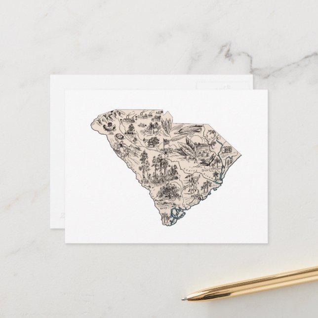 Postal Gráfico antiguo del mapa de imagen de la vieja Car (Anverso/Reverso In Situ)