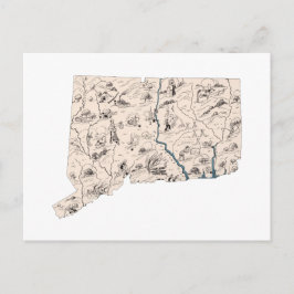 Postal Gráfico antiguo del mapa de imágenes antiguas de C