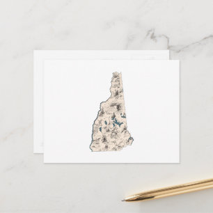 Postal Gráfico antiguo del mapa de imágenes antiguas de N