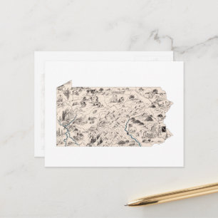 Postal Gráfico antiguo del mapa de imágenes de la época d