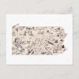 Postal Gráfico antiguo del mapa de imágenes de la época d