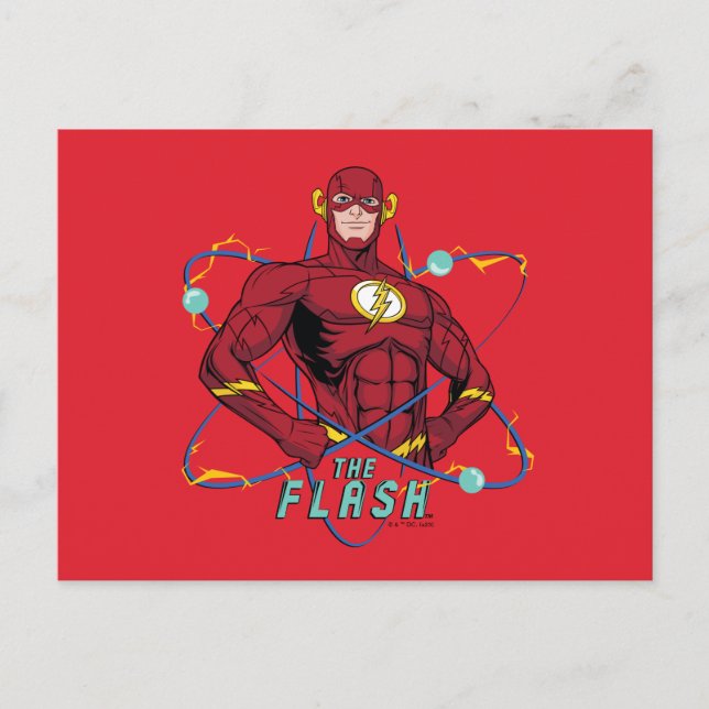 Postal Gráfico atómico de dibujos animados de Flash (Anverso)