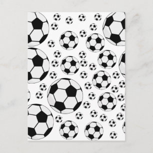 Postal Gráfico clásico de balón de fútbol para fanáticos 