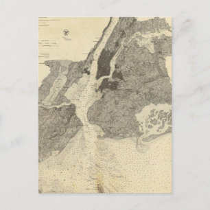 Postal Gráfico Costero No 20 Bahía Y Puerto De Nueva York