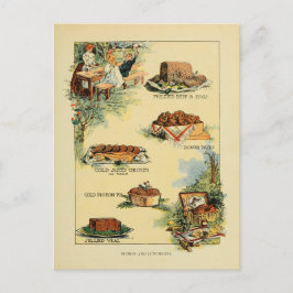 Postal Gráfico de alimentos de picnic de 1902