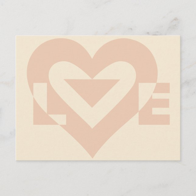 Postal Gráfico de amor lindo, beige crema (Anverso)