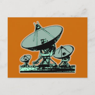 Postal Gráfico de antena parabólica retro