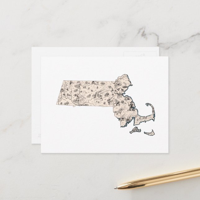 Postal Gráfico de antigüedades del mapa de imágenes vinta (Anverso/Reverso In Situ)