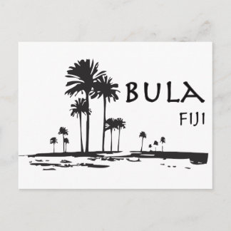Postal Gráfico de árbol de palmeras de Bula Fiji