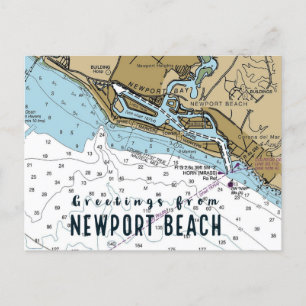 Postal Gráfico de CA de Newport Beach