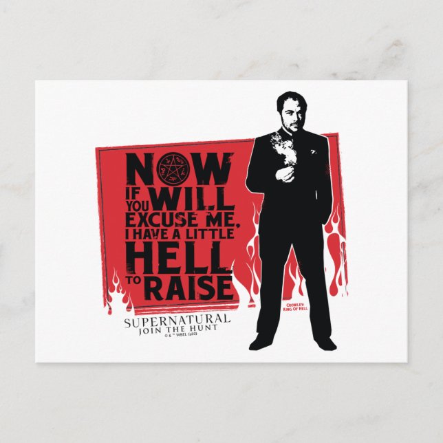 Postal Gráfico de citas de Crowley supernatural (Anverso)