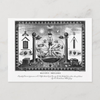 Postal Gráfico de emblemas masónicos de 1874