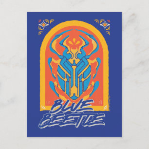 Postal Gráfico de Escarabajo de Blue Beetle estilo Talave
