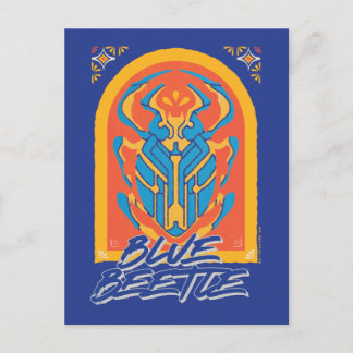 Postal Gráfico de Escarabajo de Blue Beetle estilo Talave