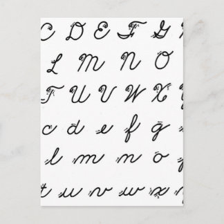 Postal gráfico de escritura a mano cursiva