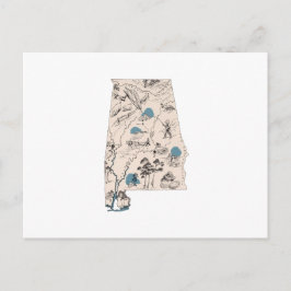 Postal Gráfico de estado antiguo del mapa de imagen de Al