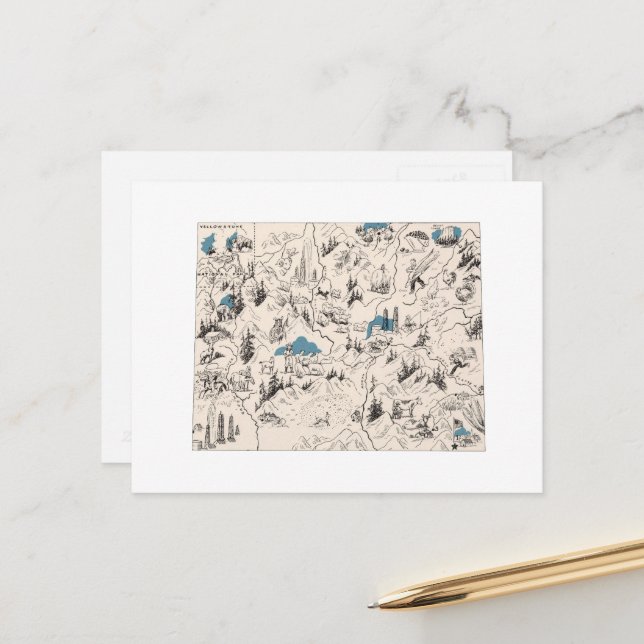 Postal Gráfico de estado antiguo del mapa de imagen de ép (Anverso/Reverso In Situ)