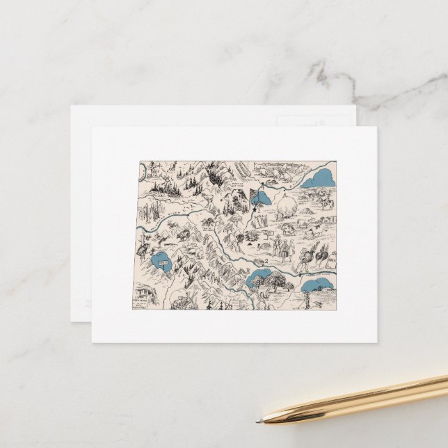 Postal Gráfico de estado antiguo del mapa de imagen de ép (Anverso/Reverso In Situ)