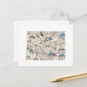 Postal Gráfico de estado antiguo del mapa de imagen de ép