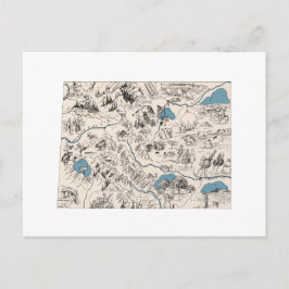 Postal Gráfico de estado antiguo del mapa de imagen de ép