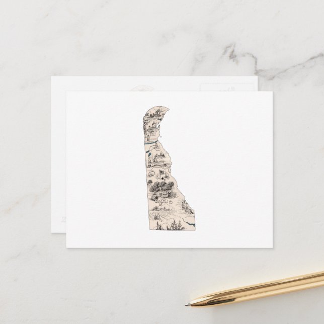 Postal Gráfico de estado antiguo del mapa de imagen de ép (Anverso/Reverso In Situ)