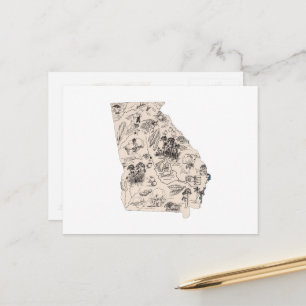 Postal Gráfico de estado antiguo del mapa de imagen de la