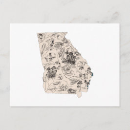 Postal Gráfico de estado antiguo del mapa de imagen de la