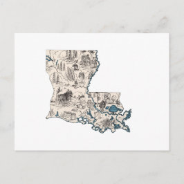 Postal Gráfico de estado antiguo del mapa de imagen de la