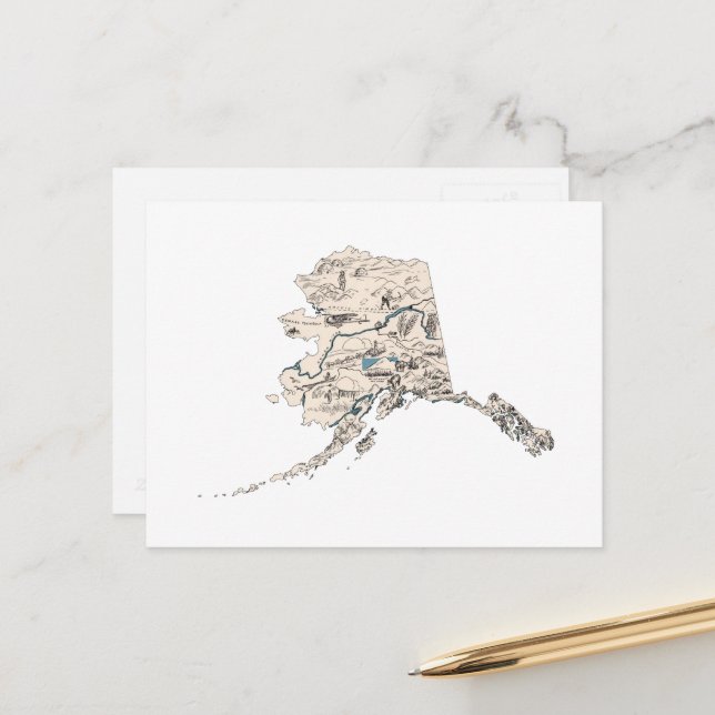 Postal Gráfico de estado antiguo del mapa de imagen de la (Anverso/Reverso In Situ)