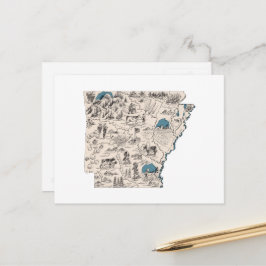 Postal Gráfico de estado antiguo del mapa de imágenes ant