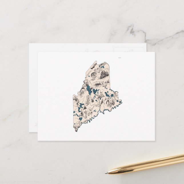 Postal Gráfico de estado antiguo del mapa de imágenes de  (Anverso/Reverso In Situ)