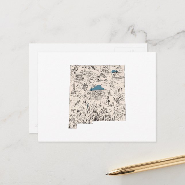 Postal Gráfico de estado antiguo del mapa de imágenes de  (Anverso/Reverso In Situ)