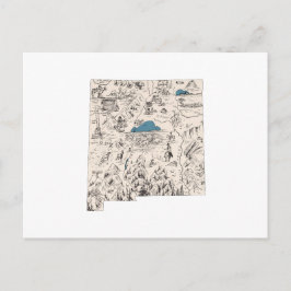 Postal Gráfico de estado antiguo del mapa de imágenes de