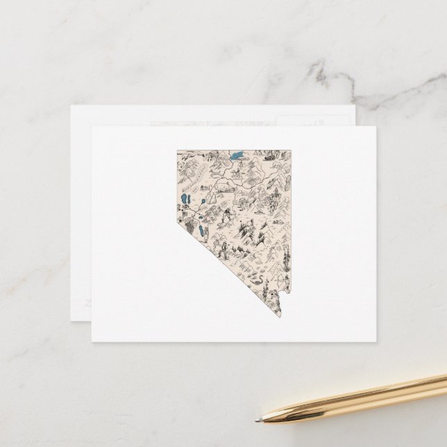 Postal Gráfico de estado antiguo del mapa de imágenes de  (Anverso/Reverso In Situ)