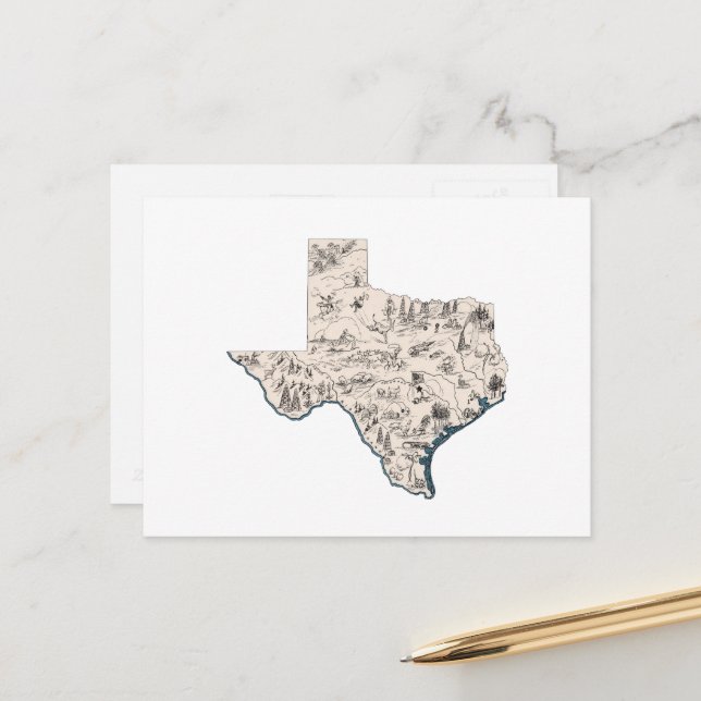 Postal Gráfico de estado antiguo del mapa de imágenes de  (Anverso/Reverso In Situ)