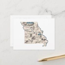 Postal Gráfico de estado antiguo del mapa de imágenes de