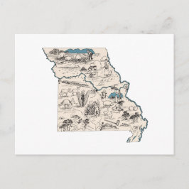 Postal Gráfico de estado antiguo del mapa de imágenes de