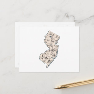 Postal Gráfico de estado antiguo del mapa de imágenes de 