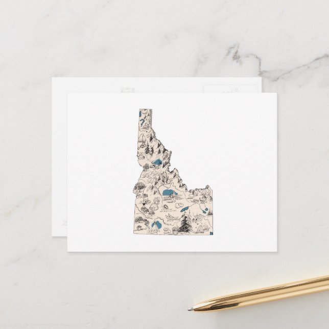 Postal Gráfico de estado antiguo del mapa de imágenes de  (Anverso/Reverso In Situ)