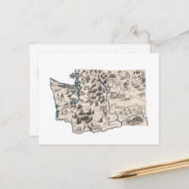 Postal Gráfico de estado antiguo del mapa de imágenes de